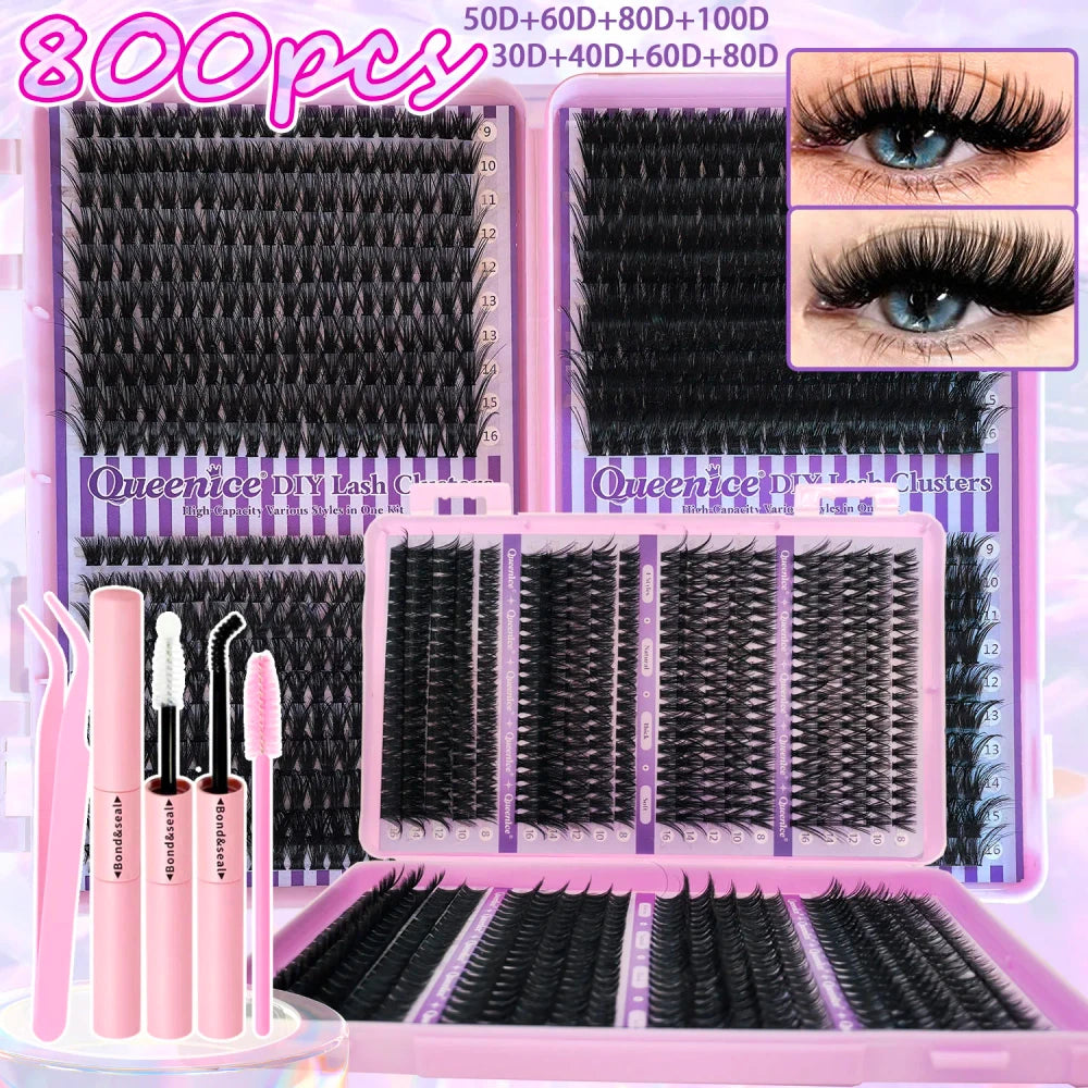QUEENICE DIY Cluster Lash Extension Kit