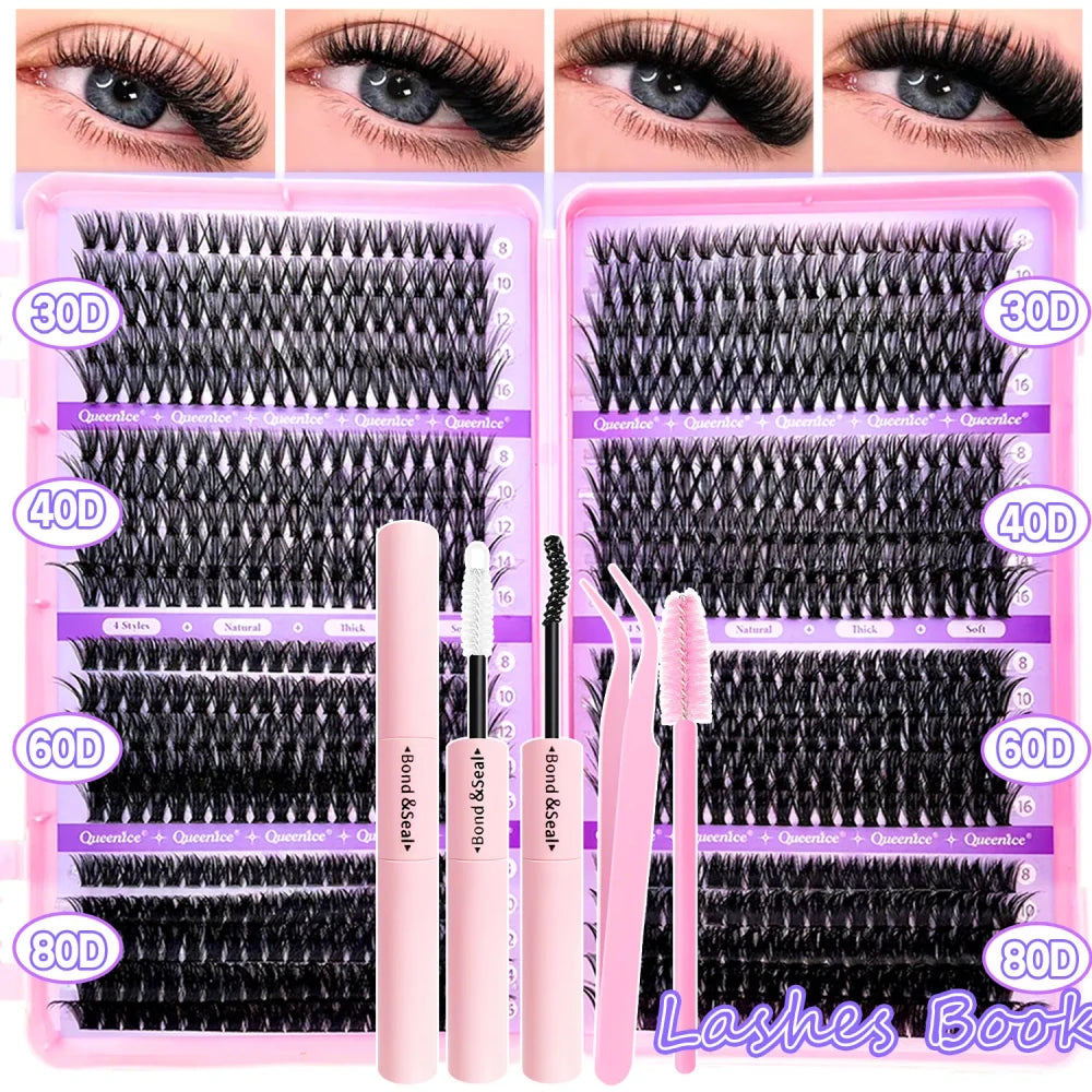 QUEENICE DIY Cluster Lash Extension Kit