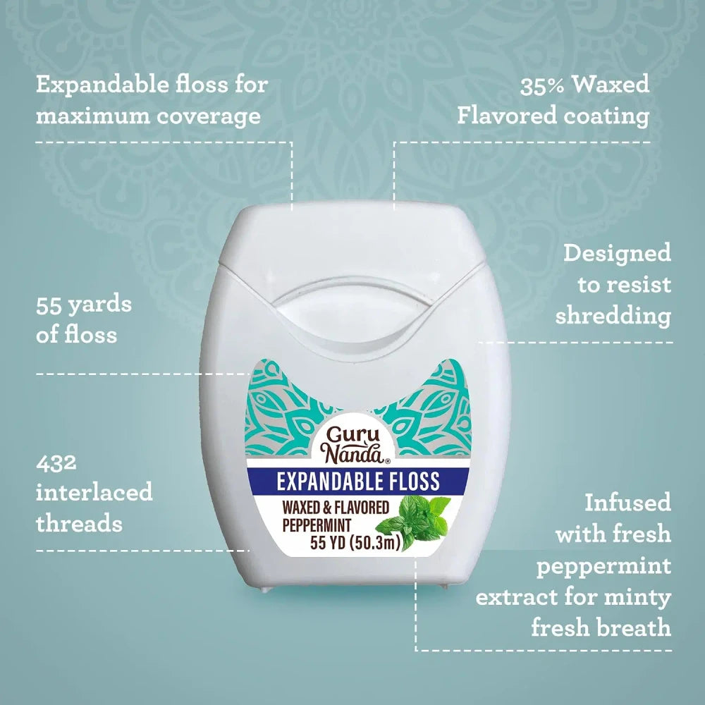 GuruNanda Expandable Waxed Dental Floss