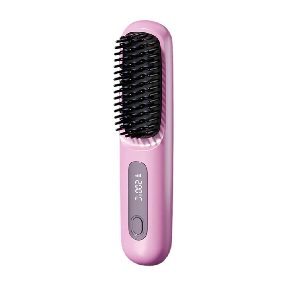 Portable Cordless Hair Straightening Brush