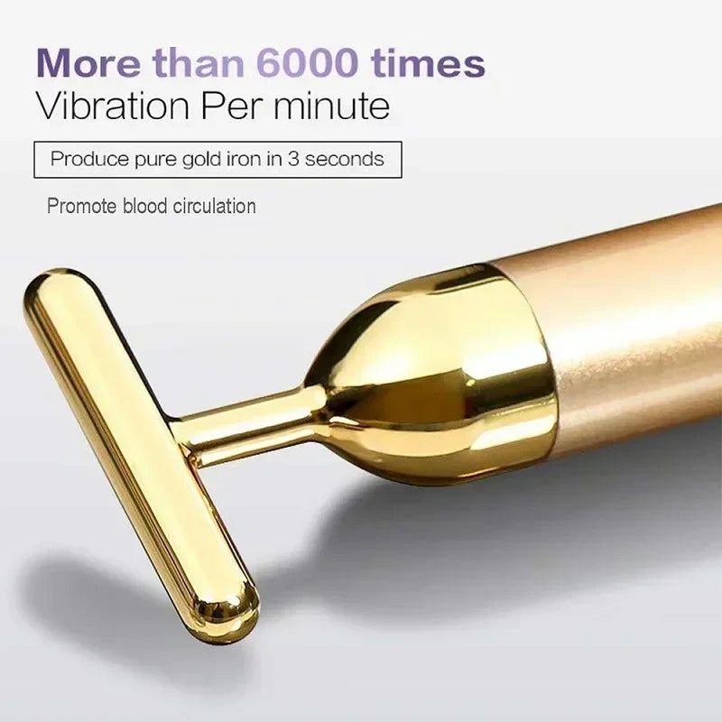 24k Gold Vibrating Facial Roller