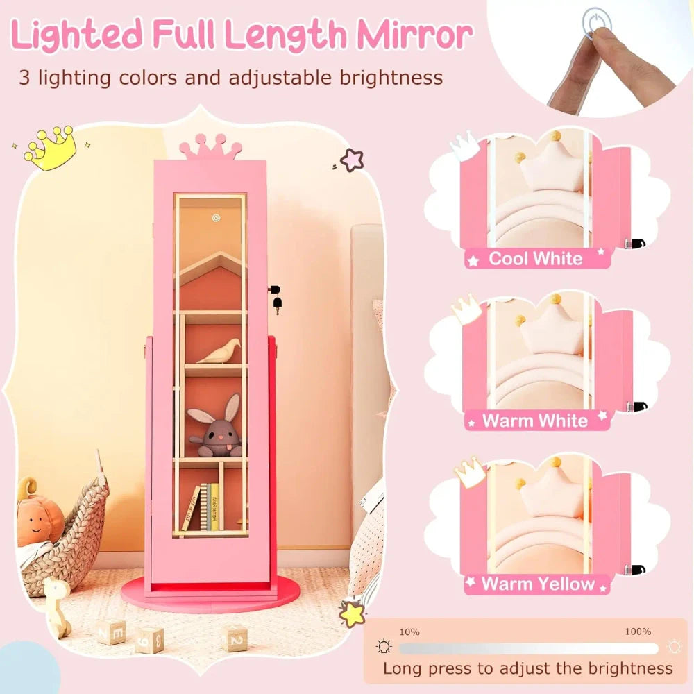 Swivel Mirror Jewelry Armoire